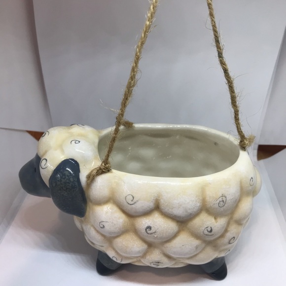 Glazed Ceramic Sheep Planter - Picture 7 of 7